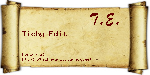 Tichy Edit névjegykártya